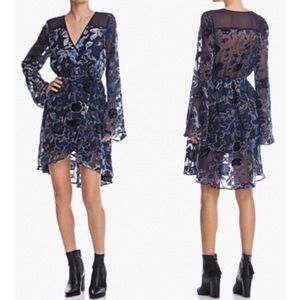 Band of Gypsies burnout blue velvet dress M